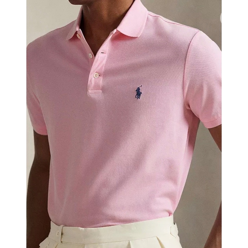 Polo Ralph Lauren XL Pink cotton Y2K Polo t-Shirt Tennis Tail A008625